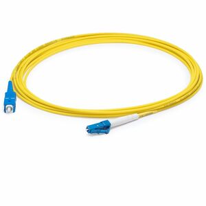 AddOn 24m SC to LC Yellow OS2 Simplex OFNP (Plenum-Rated) SMF Fiber Patch Cable