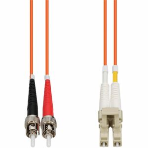 AddOn 50m ST to LC Orange OM2 Duplex OFNR (Riser-Rated) Fiber Patch Cable