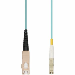 AddOn 95m SC to LC Aqua OM4 Simplex OFNR (Riser-Rated) Fiber Patch Cable