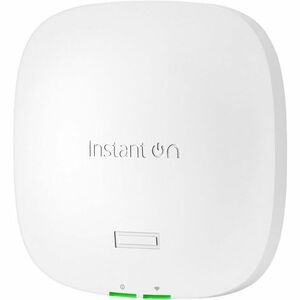 HPE Instant On AP21 Dual Band IEEE 802.11ax 1.50 Gbit/s Wireless Access Point - Indoor - 2.40 GHz, 5 GHz - MIMO Technology - 1 x Network (RJ-45) - Gigabit Ethernet - 10.90 W - Wall Mountable, Ceiling Mountable, Rail-mountable