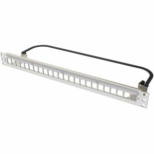 Ortronics Clarity HDJ 24-Port, 1RU Shielded High Density Jack, Unloaded Flat Panel White