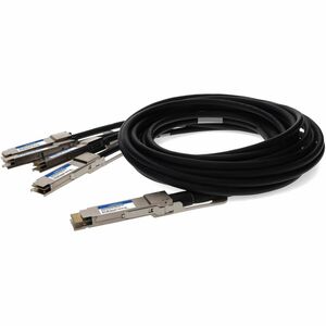 AddOn MSA and TAA Compliant 200GBase-CU QSFP-DD 200G to 2xQSFP28 100G NRZ Direct Attach Cable (Passive Twinax, 1m) - 3.28 ft Twinaxial Network Cable for Network Device, Transceiver - First End: 1 x QSFP-DD Network - Male - Second End: 2 x QSFP28 Network - Male - 200 Gbit/s - 1 - TAA Compliant