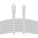 Belkin USB-C Cable with Lightning Connector - 9.80 ft Lightning/USB-C Data Transfer Cable for iPhone, iPad, iPod, iPad Air, iPad Pro, iPad mini - First End: 1 x USB Type C - Male - Second End: 1 x Lightning - Male - MFI - White