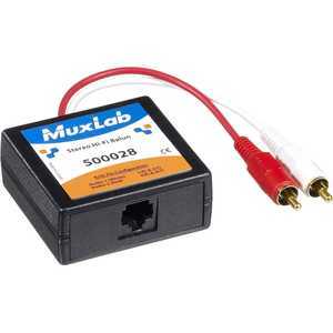 MuxLab Stereo Hi-Fi Balun - 20 kHz - 20 Hz to 20 kHz - 3280.84 ft Maximum Operating Distance - Network (RJ-45) - ABS Plastic
