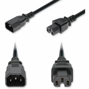 AddOn 3ft C14 Male to C15 Female Standard Commercial 14 AWG 250V at 15A PVC SJT (Service Junior Thermoplastic) Black Power Cable