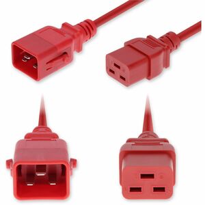 AddOn 3ft C20 Male to C19 Female P-Lock Compatible Industrial Grade 12 AWG 250V at 20A PVC SJT (Service Junior Thermoplastic) Red Power Cable