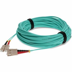 AddOn 30m SC to SC Aqua OM3 Duplex OFNR (Riser-Rated) Fiber Patch Cable
