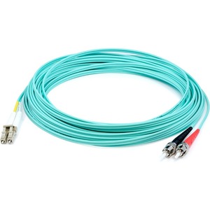 AddOn 12m ST to LC Aqua OM4 Duplex LSZH Fiber Patch Cable