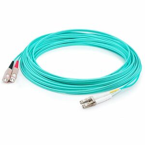 AddOn 45m SC to LC Aqua OM4 Duplex LSZH Fiber Patch Cable