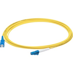 AddOn 43m SC to LC Yellow OS2 Simplex OFNP (Plenum-Rated) SMF Fiber Patch Cable