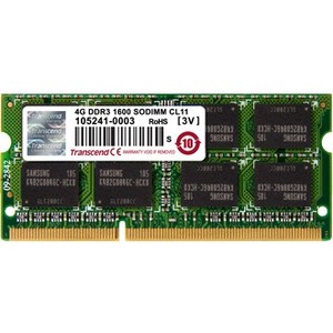 Transcend 8GB DDR3 SDRAM Memory Module - For Desktop PC - 8 GB - DDR3-1600/PC3-12800 DDR3 SDRAM - 1600 MHz - CL11 - 1.50 V - Non-ECC - Unbuffered - 204-pin - SoDIMM