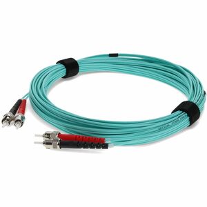 AddOn 8m ST to ST Aqua OM3 Duplex OFNR (Riser-Rated) Fiber Patch Cable