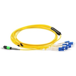 Axiom MPO Female to 4 LC Singlemode 9/125 Fiber Optic Breakout Cable - 3m