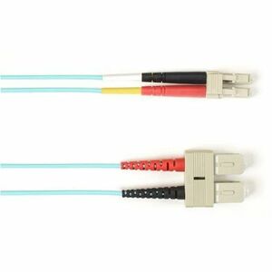 Black Box Fiber Optic Duplex Patch Network Cable - 6.50 ft Fiber Optic Network Cable for Network Device - First End: 2 x SC Network - Male - Second End: 2 x LC Network - Male - 10 Gbit/s - Patch Cable - OFNP - 50/125 &micro;m - Aqua - TAA Compliant