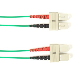 Black Box Fiber Optic Duplex Patch Network Cable - 6.50 ft Fiber Optic Network Cable for Network Device - First End: 2 x SC Network - Male - Second End: 2 x SC Network - Male - 1 Gbit/s - Patch Cable - OFNP - Green - TAA Compliant