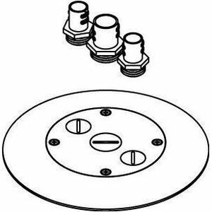 Wiremold RC7CFFTC Multi-Service Poke-Thru Finish Flange Conduit Adapter Assembly - Poke Thru Finish Flange Conduit Adapter Assembly - Plated Brass - Stainless Steel