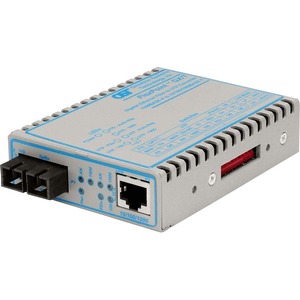 FlexPoint 10/100/1000 Gigabit Ethernet Fiber Media Converter RJ45 SC Single-Mode 12km - 1 x 10/100/1000BASE-T; 1 x 1000BASE-LX; No Power Adapter; Lifetime Warranty
