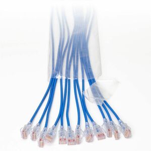 Ortronics EZ Patch Flat Pack Reduced Diameter CAT6A 9ft, 12 Pack, Blue