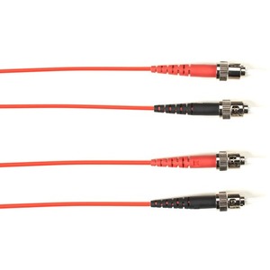 Black Box Fiber Optic Duplex Patch Network Cable - 23 ft Fiber Optic Network Cable for Network Device - First End: 2 x ST Network - Male - Second End: 2 x ST Network - Male - 1 Gbit/s - Patch Cable - OFNP, OFNR - 62.5/125 &micro;m - Red - TAA Compliant