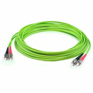AddOn 1m ST to ST Lime Green OM5 Duplex OFNR (Riser-Rated) Fiber Patch Cable
