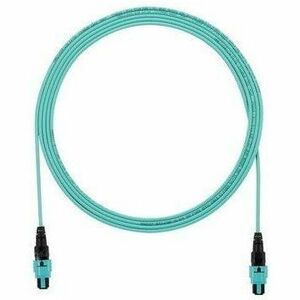 Panduit PanNet Fiber Optic Network Cable - 60 ft Fiber Optic Network Cable for Network Device - First End: 1 x PanMPO Network - Female - Second End: 1 x PanMPO Network - Female - 400 Gbit/s - Plenum, OFNP - 50/125 &micro;m - Aqua