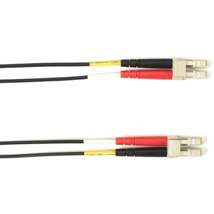 Black Box Fiber Optic Duplex Patch Network Cable - 23 ft Fiber Optic Network Cable for Network Device - First End: 2 x LC Network - Male - Second End: 2 x LC Network - Male - 10 Gbit/s - Patch Cable - OFNP - 50/125 &micro;m - Black - TAA Compliant