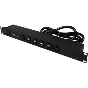 Wiremold Plug-In Outlet Center 6-Outlet Power Strip - 6 x NEMA 5-20R - 15 ft Cord - 20 A Current - 120 V AC Voltage - Rack-mountable - Black
