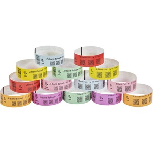 Zebra Z-Band Fun Thermal Label - 1" Width x 10" Length - Permanent Adhesive - Direct Thermal - Purple - Polypropylene - Tamper Evident, Adhesive Closure, Perforated - 800 / Roll - 4 / Roll