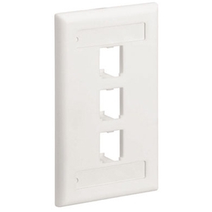 PANDUIT 3 Socket Mini-Com Classic Faceplate - 3 x Socket(s) - 1-gang - Off-white