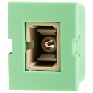 Ortronics TracJack Module, 1-SC Simplex Multimode, Beige Adapter, Light Green Housing