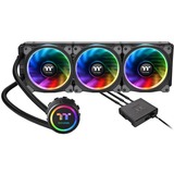Thermaltake Floe Riing Cooling Fan/Water Block - 4.72" Maximum Fan Diameter - 3 x Fan(s) - 42.34 CFM Maximum Airflow - 1400 rpm - Liquid Cooler Cooler - 5-pin - Compatible Intel Socket: R4 LGA-2066, LGA 2011-v3, R LGA-2011, B LGA-1366, H LGA-1156, H2 LGA-1155, H4 LGA-1151, H3 LGA-1150 - Compatible AMD Socket: AM4, FM2, FM1, AM3+, AM3 PGA-941, AM2+ PGA-940, AM2 PGA-940 - RGB LED - Processor