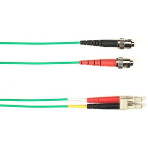 Black Box Fiber Optic Duplex Patch Network Cable - 9.80 ft Fiber Optic Network Cable for Network Device - First End: 2 x ST Network - Male - Second End: 2 x LC Network - Male - 10 Gbit/s - Patch Cable - LSZH - 62.5/125 &micro;m - Green - TAA Compliant