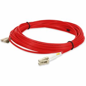 AddOn 8m LC to LC Red OM2 Duplex OFNR (Riser-Rated) TAA Fiber Patch Cable