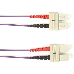 Black Box Fiber Optic Duplex Patch Network Cable - 9.80 ft Fiber Optic Network Cable for Network Device - First End: 2 x SC Network - Male - Second End: 2 x SC Network - Male - 1 Gbit/s - Patch Cable - OFNR - 9/125 &micro;m - Purple - TAA Compliant