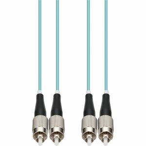 AddOn 5m FC to FC Aqua OM4 Duplex OFNR (Riser-Rated) Fiber Patch Cable