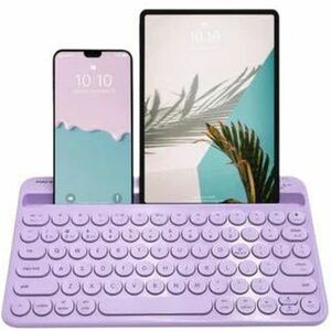 Macally Keyboard - Wireless Connectivity - Bluetooth - 78 Key(s) - iPhone, Smartphone, Tablet, Computer, iPad Pro, iPad mini - Mac, PC - Purple