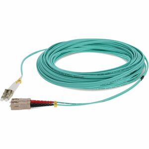 AddOn 24m SC to LC Aqua OM4 Duplex OFNR (Riser-Rated) Fiber Patch Cable
