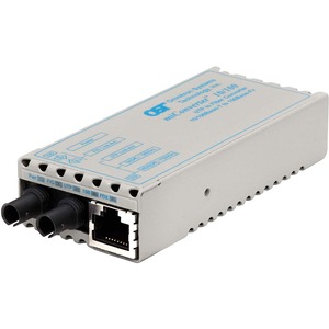 miConverter 10/100 Ethernet Fiber Media Converter RJ45 ST Multimode 5km Wide Temp - 1 x 10/100BASE-TX, 1 x 100BASE-FX, US AC Powered, Lifetime Warranty