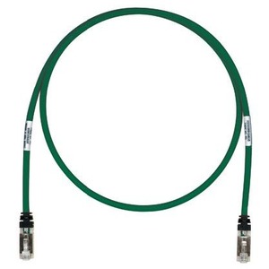 Panduit Cat.6a S/FTP Patch Network Cable - 16 ft Category 6a Network Cable for Network Device - First End: 1 x RJ-45 Network - Male - Second End: 1 x RJ-45 Network - Male - 10 Gbit/s - Patch Cable - Shielding - 26 AWG - Green - 1