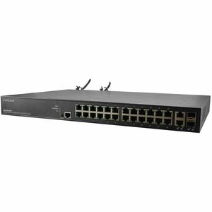 Lantronix SM24TBT2DPB Ethernet Switch - 26.0 Ports - Manageable - Gigabit Ethernet - 10/100/1000Base-T, 1000Base-X - 4 Layer Supported - Modular - 2 SFP Slots - 52 W Power Consumption - Twisted Pair, Optical Fiber - Rack-mountable - 5 Year Limited Warranty