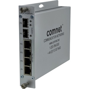 ComNet CNGE2FE4SMS Ethernet Switch - 4 Ports - Manageable - Gigabit Ethernet, Fast Ethernet - 10/100Base-TX, 1000Base-FX - 2 Layer Supported - Modular - 2 SFP Slots - Optical Fiber, Twisted Pair - Lifetime Limited Warranty