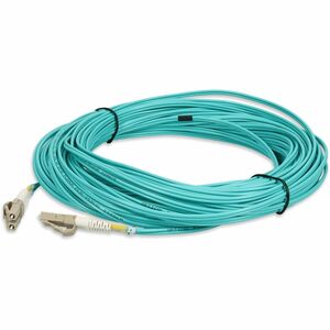 AddOn 21.5m LC to LC Aqua OM4 Duplex OFNP (Plenum-Rated) Fiber Patch Cable