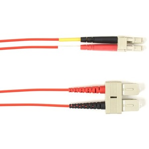 Black Box Fiber Optic Duplex Patch Network Cable - 9.80 ft Fiber Optic Network Cable for Network Device - First End: 2 x SC Network - Male - Second End: 2 x LC Network - Male - 10 Gbit/s - Patch Cable - LSZH - Red - TAA Compliant