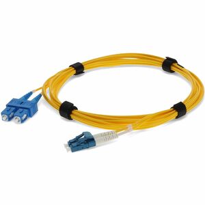 AddOn 0.5m LC to SC Yellow OS2 Duplex OFNR (Riser-Rated) SMF Fiber Patch Cable