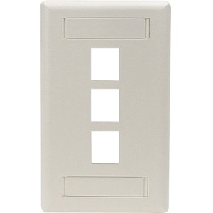 Black Box Keystone Wallplate - Single-Gang, 3-Port, Off White, 10-Pack