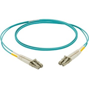 Panduit NetKey Fiber Optic Duplex Patch Network Cable - 13.12 ft Fiber Optic Network Cable for Network Device - First End: 2 x LC Network - Male - Second End: 2 x LC Network - Male - Patch Cable - Aqua - 1