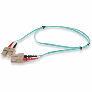 AddOn 7m SC to SC Aqua OM3 Duplex OFNR (Riser-Rated) Fiber Patch Cable