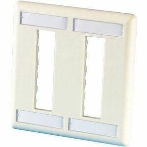 Ortronics TracJack Faceplate, Six-Port (dual gang), Plastic