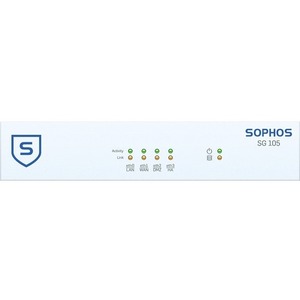 Sophos SG 105w Network Security/Firewall Appliance - 4 Port - 1000Base-T - Gigabit Ethernet - Wireless LAN IEEE 802.11n - 4 x RJ-45 - 1U - Desktop, Rack-mountable
