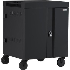 Bretford CUBE Cart Pre-Wired - 4 Casters - 5" Caster Size - Steel - 26.50" Width x 37.50" Depth x 30" Height - Charcoal - For 32 Devices